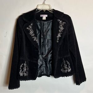 Beautiful corduroy jacket blazer with embroidery